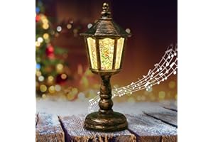 BOOAEE Lanterna Di Natale, Lanterna Di Decorazione Di Natale, Lanterna a Led Di Natale a Globo Di Neve Con Musica e Luce, Con Neve a Fiocco Luce Led Bianca Calda, Regalo Per La Festa Di Natale, Decorazione