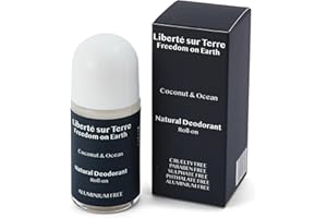 Freedom on Earth Natural Deodorant - Coconut & Ocean | Aluminium-Free | 24-Hour Protection for Men & Women | Vegan & Cruelty-Free | For Sensitive Skin | Glass Bottle | 100% Recyclable