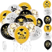 HOWAF 2022 Kit de Ballons de Remise des diplômes, 35pcs Or Rose Ballons en Latex de graduationen Ballon confettis pour décorations de Remise des diplômes de Université École Secondaire