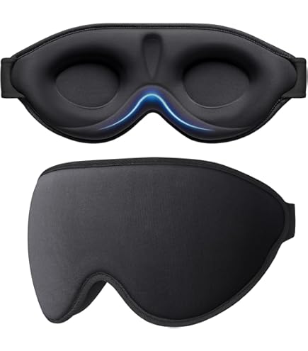 Mascherina Per Dormire 3D Con Coppe Oculari Profonde, Zero Pressione, Antiluce 100%, Memory Foam, Cinturino Regolabile, Per Viaggi E Sonnellini - 2
