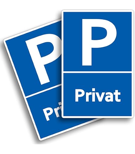Afuven Privatparkplatzschild 2er-Set – 30 X 15 Cm, Aluminium, UV-beständig Für Innen & Außen