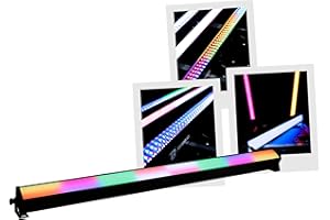 BoomToneDJ Skybar v3 Barre LED couleur RGB de 1m. Eclairage de scène Noir Wash Beam Blinder Ambiance lumineuse. Projecteur linéaire 224 LED Pilotage DMX, Manuel, Automatique, Musique pour Club, Déco.