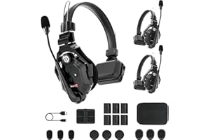HOLLYVIEW Hollyland Solidcom C1 [oficjalny] Full Duplex Wireless Intercom System 350 m Bezprzewodowy zestaw słuchawkowy dla 3 użytkowników, system komunikacji zespołowej, 168 g, jednostronny zestaw słuchawkowy