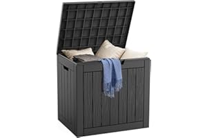 DRATO Deck Boxes, 31 Gallon Outdoor Storage Box for Patio Cushion, Sports Equipment, Garden Tools, Waterproof and UV Resistant, Lockable (Black)