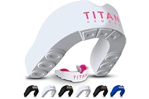 Titan Armour® Mundschutz mit zweilagiger Technologie, maßgeschneiderter Mundschutz für Erwachsene und Junioren, Boil & Bite Mundschutz, für Boxen, Rugby, MMA, Hockey und alle Kontaktsportarten, ab 11