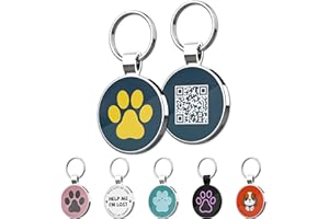 MYLUCKYTAG QR Code Pet ID Tags Dog Tags - Pet Online Profile - Scan QR Receive Instant Pet Location Alert Email