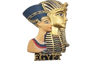 WEDARE MAGNET SOUVENIR Imán de nevera 3D con diseño de faraón y reina de Egipto para viajes turísticos hechos a mano de resina, pegatinas magnéticas para decoración del hogar, cocina, Egipto, para nevera, regalo