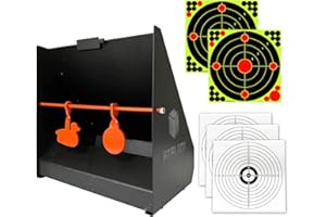 ‎ATFLBOX ATFLBOX Kleinkaliber Kugelfangkasten Pellet Catcher inkl. Pendelziel und 5 Bullseye-Papierzielen für das Kaliber .177 .22, kugelfang für Luftgewehr, Airsoft, BB Gewehre