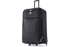 FLYMAX 29" Large Suitcase Lightweight Luggage Expandable Hold Check in Travel Bag on Wheels Black 90L