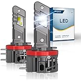 Sinoparcel H15 LED Headlight Bulb, White 6500K | 500% Brighter Road Beam or Daytime Running Light with Cooling Fan - Pack of