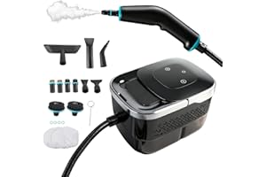 JOJOCY Limpiador de vapor de mano de alta presión de 2500 W, 4 bares, depósito de 1250 ml, 6 niveles, dispositivo de limpieza a presión de alta temperatura para coche, ventana, cocina, suelo, muebles