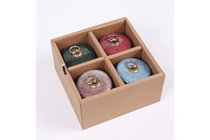 YOUDEAR MEMORIALS Youdear Service Urna pequeña para cenizas humanas,6,5cm,urna hecha a mano,bonita urna para recuerdos,mini urna de cerámica,capacidad para aprox 50cm3 cenizas,urna para perros,gatos,mascotas (set de 4)