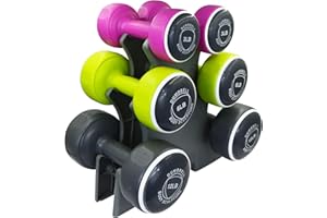 Body Sculpture BW108T Smart Dumbbell Tower | Grey/Pink/Green, 1.5KG, 3KG & 5KG Sets Included