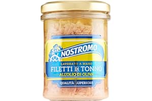 Nostromo - Filetti di Tonno all'Olio di Oliva, Qualità Superiore, Lavorati a Mano, 1 Vasetto in Vetro da 180 gr