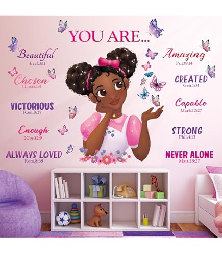 DECOWALL Bible Quote Wall Stickers - Inspirational Christian Decor For Kids Rooms, Peel & Stick Wall Decals