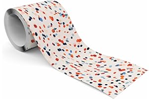 Muralo - Selbstklebende Bordüre - Tapetenbordüre Wandbördure - Dekorative Wandtatto für Wände, Möbel, Decken, Tapeten, Wandverkleidungen, Türen - Farbige Punkte - Br.10cm x Hö.300cm