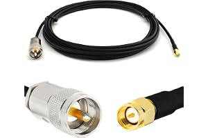 1m SMA Male till PL259 UHF RG58/U koaxialkabel (50 ohm) — Väderbeständig — SMA till PL-259 förlängning — för HAM CB-radio antenn analysator WiFi SWR-mätare amatör kortvågs-RF