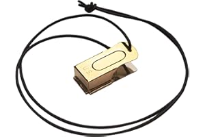 Mythrojan Clicker per addestramento per animali domestici in ottone e acciaio Clicker per addestramento per cuccioli di cane Clicker in metallo inciso negli Stati Uniti con cordino in pelle