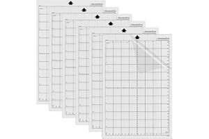 SIMDAO 6 Stück Schneidematte 12 x 8 Zoll, kompatibel mit Silhouette Cameo 4/3 Cricut Explore,Standardgrip Matte, Rutschfeste langlebige Schneidematte Selbstklebende Ersatzschneidematten (Transparent)