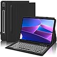 IVEOPPE Case Keyboard for Lenovo Tab P12 Pro 12.6''- Wireless Detachable Keyboard for Lenovo Tab P12 Pro 12.6 Inch, Case for Lenovo Tab P12 Pro 2023 with Backlit Keyboard, UK Layout, Black