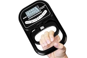 LURICO Dinamometro Elettronico a Mano, 396lb/180 Kg, Dinamometro Manuale Regolabile con Display LCD, Set Di 19 Piastre Singole Grip Strength Trainer con Cavo Di Ricarica USB