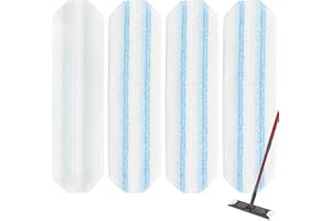 AIYIRIED Mop Replacement Pads Compatible with Vileda H2prO Flat Mops System, 4 Pack Microfiber Pads for H2pro Flat Mop, Washable and Reusable Mopping Head Refills, Safe on Hard Floors