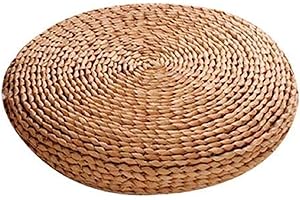 EASY-TOPBUY Cuscino Zafu per la meditazione, in paglia, in stile di tatami giapponese, imbottito di ovatta di seta, Kugelsimse, 45*45