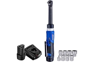 ACDELCO TOOLS ACDelco ARW1218-3P2S G12 Lithium-Ion 12V (10.8V) Extended 3/8” Electric Cordless Ratchet Wrench Power Tool Kit | Tool Set Includes x2 Batteries, x1 Charger & Socket Set
