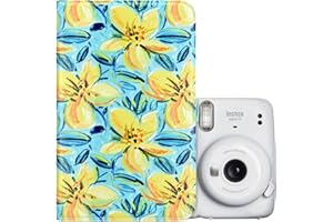 MUZIRI KINOKOO Álbum de fotos de 96 bolsillos para película de 3 pulgadas Fuji Instax Mini EVO/Mini 12/11/40/9/8/7+/25/90 cámara fotográfica digital fotografía libro de fotos flores amarillas