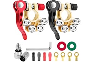 MAKERFIRE Connettori terminali batteria 12V/24V, terminali batteria per il tempo libero, morsetti terminali batteria a sgancio rapido, terminali negativi positivi per auto, moto, furgoni, roulotte