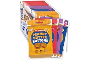 SUPERFOODIO Peanut Butter Buttons | Variety Mix | Vegan & Low Carb Snacks| All-Natural | Protein | No Refined Sugar (20g x15 Packs)