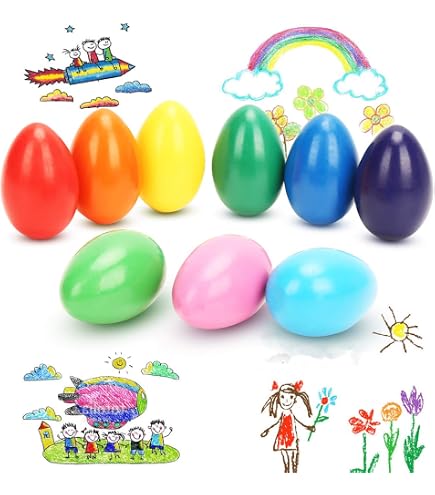 Crayons œufs JUPITEARTH Pour Bébés 1-3 Ans : Lavables, Non Toxiques Et Faciles à Tenir - Lot De 6
