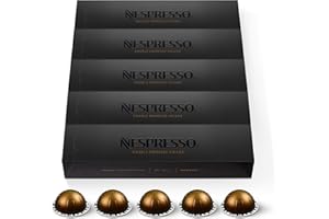 Nespresso Vertuo - Bundle 50 Capsules de Café Chiaro - Torréfaction intense, Intensité forte - Pour Double Espresso 80 ml (5 étuis de 10)
