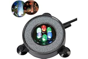 Supmaker Aquarium Air Stone Fish Tank Light, Multi-Colored Air Bubble Disk for Fish