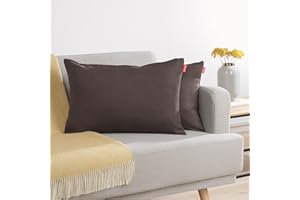 Blumtal Federe Cuscini Divano in Ciniglia, Copricuscini Divano, Federe Cuscino Divano, 2 Pezzi, 30 x 50cm, Marrone Scuro
