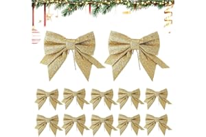 JJZENKD Christmas Tree Decorations, Christmas Tree Bow Bow, Christmas Bows for Christmas Wreath, Gifts Decoration (Rose Gold)