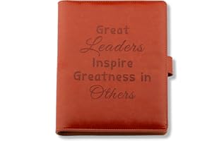 LBWCER Boss Appreciation Gift Mentor Gift Notebook Great Leaders Notebook Leader Supervisor PM Mentor Retirement Gift Coworker Farewell Leather Journal Notebooks (Great S)