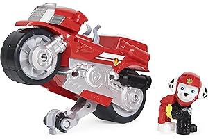 Paw Patrol LA Pat' Patrouille - VEHICULE + Figurine Marcus Moto Pups - Moto avec Rétrofriction Et Figurine Amovible De Marcus 6061224 - Jouet Enfant 3 Ans et +