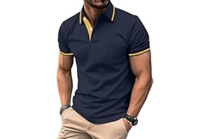 zitysport Polo Hombre Manga con Bolsillo en el Pecho Golf Polo Transpirable de Secado Rápido Poloshirt Deporte Hombre Slim Fit Tshirt Verano Camisa Hombre