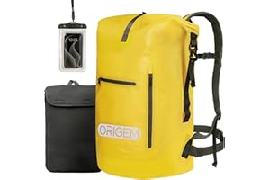 Origem Sac à Dos Étanche 35L/55L/85L, Sac Étanche avec Panneau Dorsal Rembourré et Bretelles, Sac Imperméable avec Sacoche pour Ordinateur Portable, Idéal pour Le Kayak, la Pêche et Le Bateau