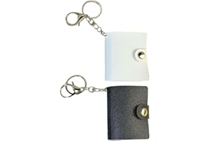 MXHBSTP 2Pcs Mini Scrapbook Keychain, Mini Photo Album, DIY Photo Book Keyring Mini Photo Album with Keyring Pockets Photo Key Accessories for Family Couples Mini Album for Cards Picture Cards ID Photo