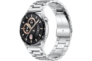 Issinlky pasek Huawei Watch GT 3 46mm, 22mm metalowy pasek ze stali nierdzewnej do LW11/Uwatch 2S/3S/Huawei Watch GT 2 46mm/Huawei Watch GT2 Pro/Huawei Watch GT 46mm/Galaxy Watch 46mm/Gear S3 Frontier