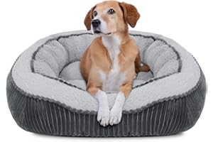 MIXJOY Medium Dog Bed Washable(64x53cm), Super Soft Cosy Dog Beds Grey Pet Bed, Premium Grey Rectangle Puppy Bed for Small Medium Large Dogs, Ideal for Labrador, Chihuahua, Springer Spaniel, etc