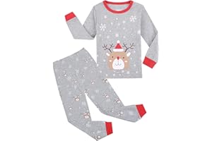 Gumyoss Pijamas Niño Navidad Pijamas Niña Navidad Pijamas para Ropa niño Manga Larga Algodón Dos Piezas 2-12 años