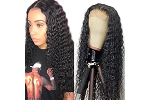 CREUOST Lace Front Parrucca Per Capelli Umanis Brazilian Wig 150% Density 4x1 T-Part Lace Front Wig Wigs Bone Deep Wave Parrucca Per Capelli Umanis Natural Black Color For Women 14 Inch