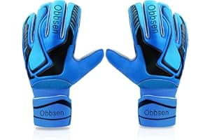 Obbsen Football Goalkeeper Gloves for Kids Youth and Adult | Goalie Gloves with Finger Protection and Super Grip | Boys Mens Goalkeeping Gloves Size 5/6/7/8/9/10