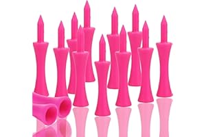GOEDEKE Golf Tees Plastic,Pink Golf Tees 57mm Pink Castle Tees Long Short Durable Portable Professional for Golfer Pract