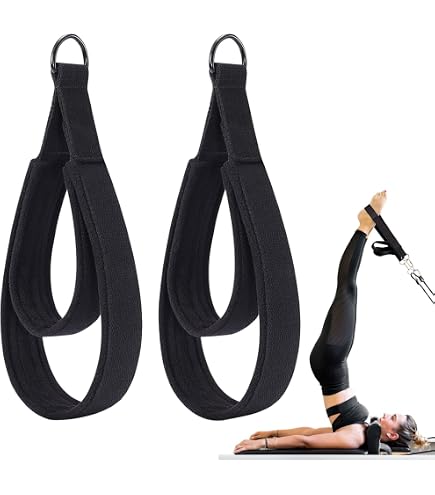 Sangles Pilates Double Boucle – 2 Pièces, Coton Et Polypropylène, Résistantes, Anti-glisse, Pour Mains Et Pieds