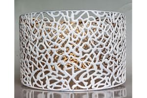 Osasy Décorative Abat-jour Métallique Ajouré, Motif Géométrique, Design Moderne, Blanc et Doré abats-jour Suspension Luminaire