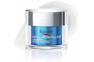 Eucerin Hyaluron-Filler Booster Idratante Notte 50 ml, Crema viso antirughe idratante 72h, Crema viso notte con Acido Ialuronico per una pelle rigenerata al risveglio, Adatta per tutti i tipi di pelle